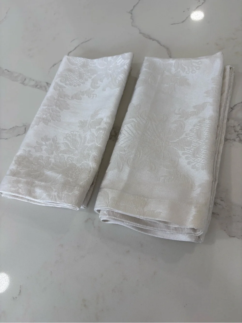 Waterford White Damask Napkins - Set of 2